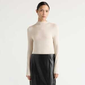 Modern Citizen Ava Mock-Neck Long-Sleeve Tee Size XLPampas / XL